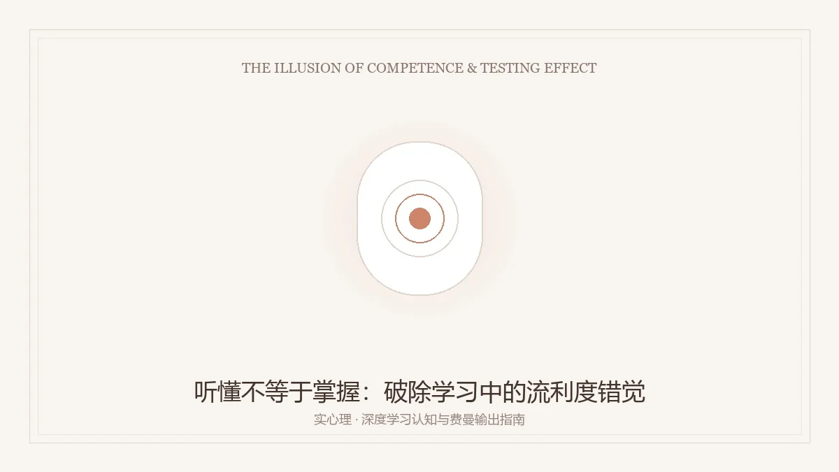 听懂不等于掌握之流利度错觉与费曼输出指南图卡